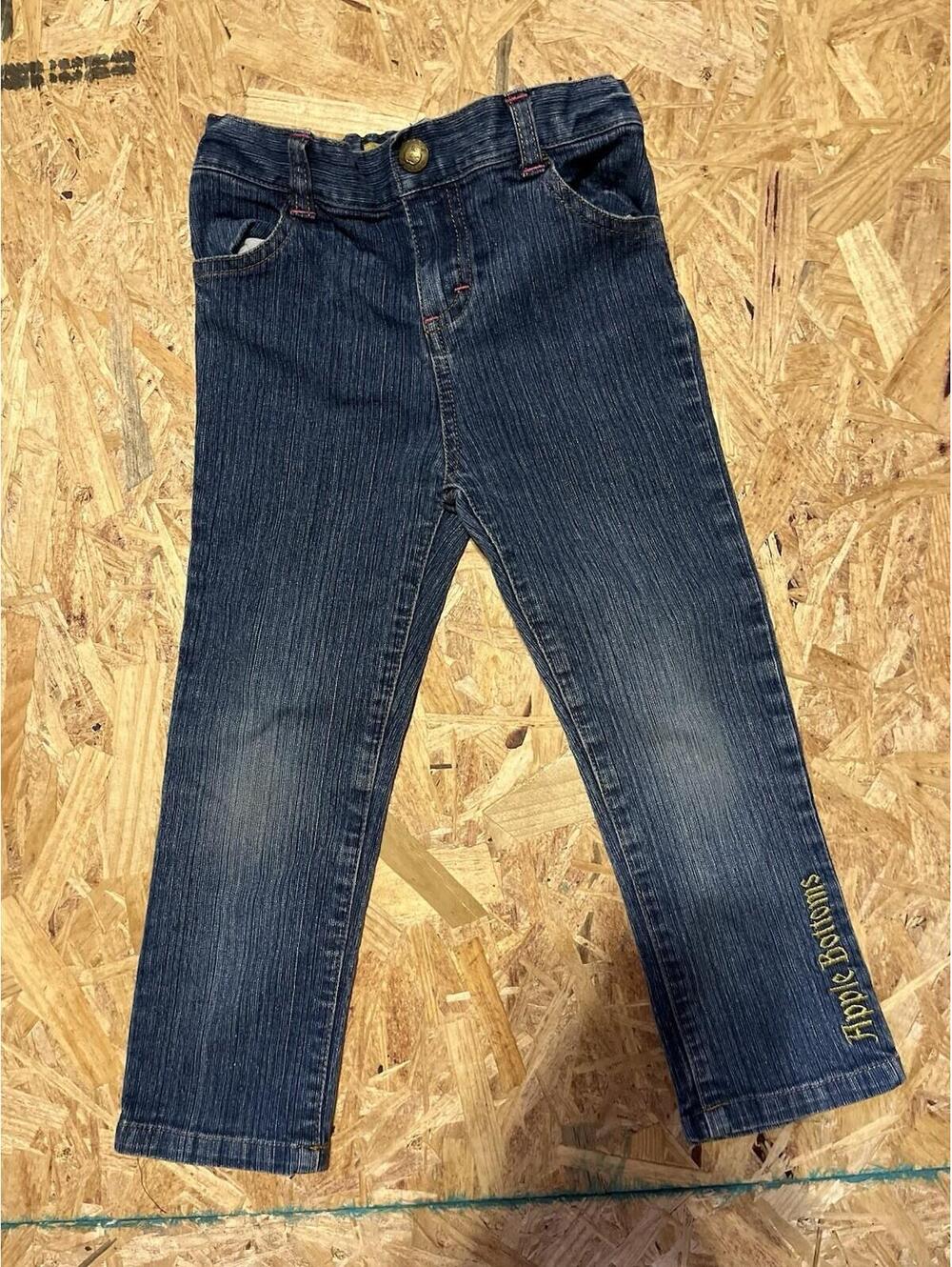 Vintage Apple Bottoms Girls 4T Dark Blue Denim Jeans Nelly Brand Toddler